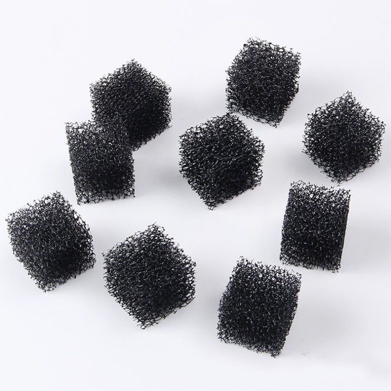 黑色pu海绵块鱼缸过滤器小型瀑布式壁挂微型水泵过滤海绵方块
