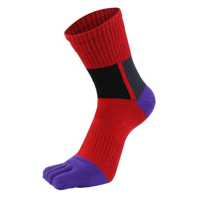 Hilo de algodón calcetines de cinco dedos al por mayor calcetines deportivos absorbentes de sudor calcetines de algodón calcetines de cintura alta calcetines de los hombres de media pantorrilla