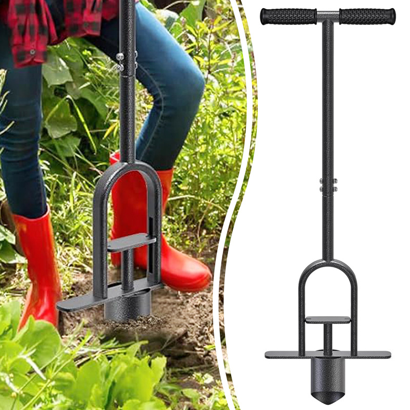 跨境园林长柄苗铲打孔挖洞器花园农用多功能球茎幼苗植物移栽工具