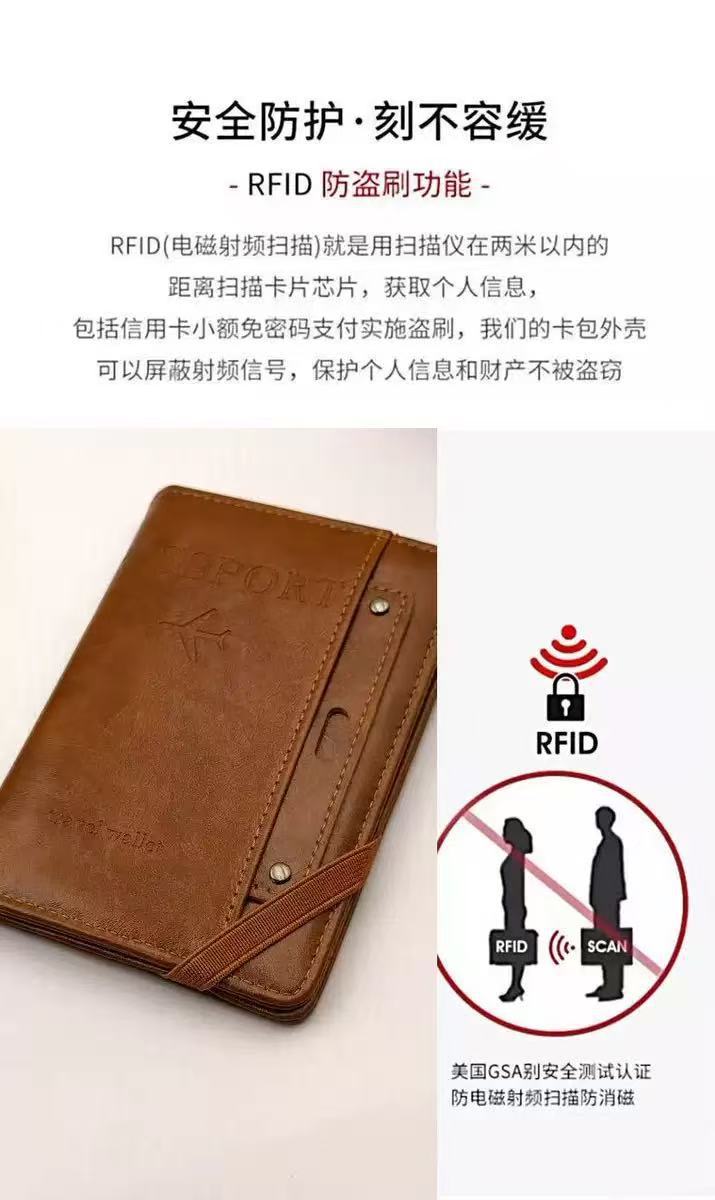 Anti-theft RFID Passport Holder Multi-functional Card Wallet Travel Document Boarding Pass Organizer Ticket Holder Travel Passport Wallet