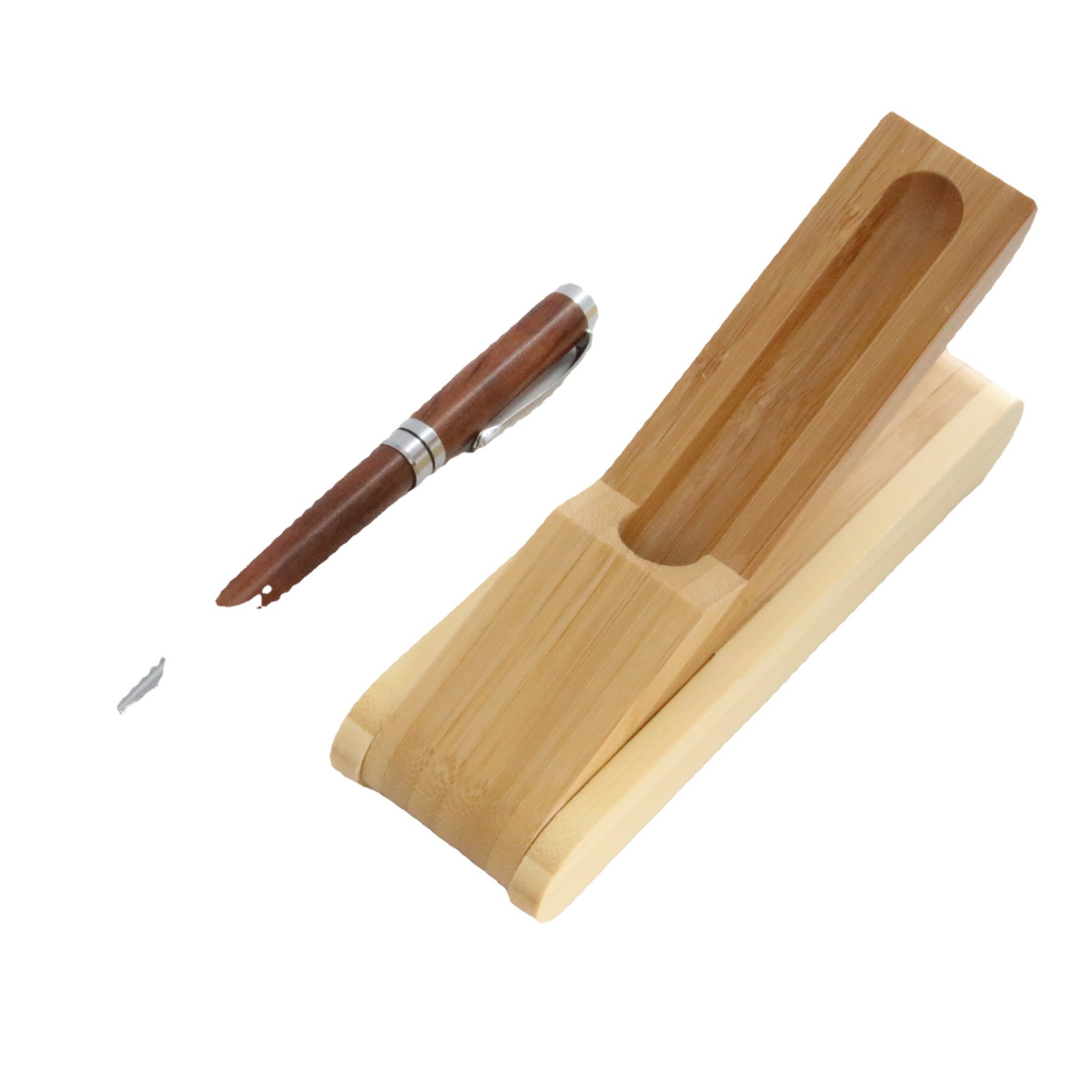 Junrong pera madera metal pluma Traje + caja de madera logotipo puede ser láser para hacer efecto imagen en stock regalo pluma