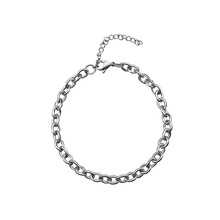1条不锈钢手链0形25cm可调节不掉色时尚金属链条锁骨链手链饰品