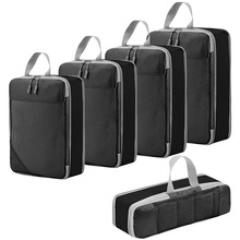 旅行压缩套装跨境亚马逊行李箱旅行包压缩收纳包无网可视五件套