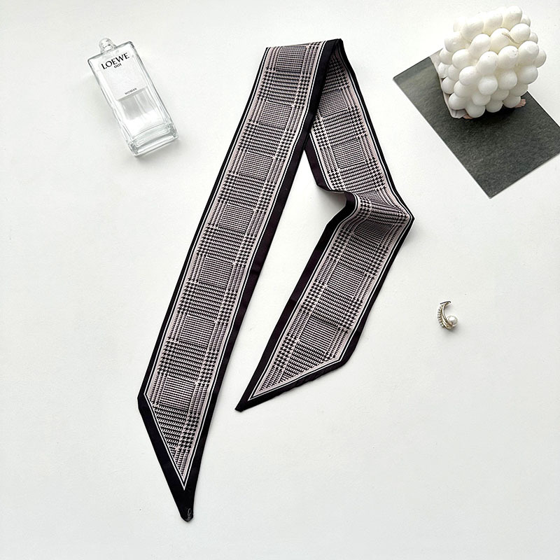 Correa de cabello femenina temperamento coreano retro bufandas de anacaju largo trenzado decoración de cabello correa de pañuelo bufandas de seda multifacé tocado