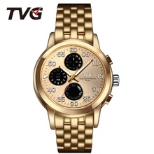 TVG新款LED儀表盤雙顯手表批發跨境外貿三眼創意商務禮品男士手表