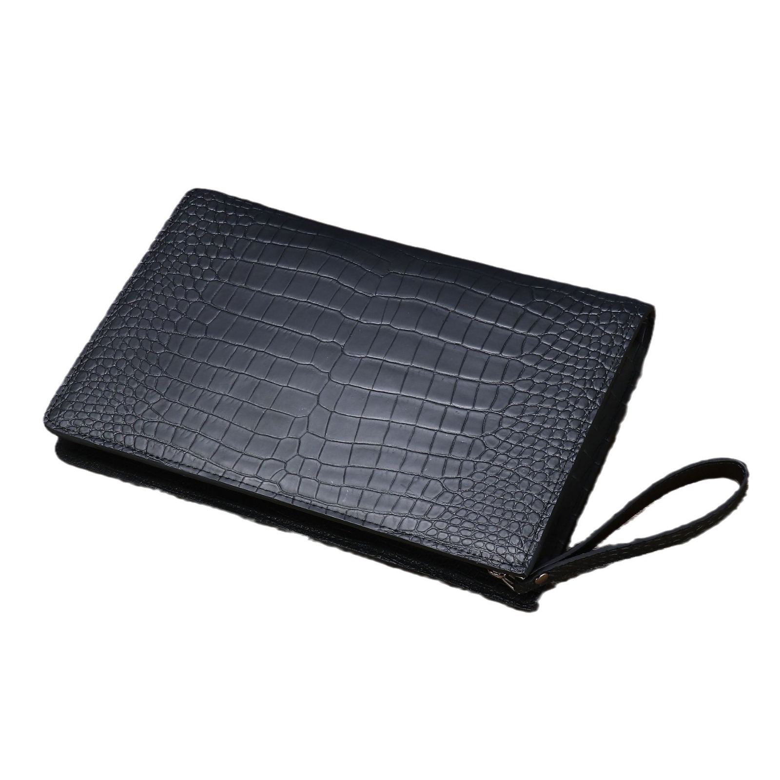 Túi clutch nam da vân cá sấu mờ nhiều ngăn thẻ dung tích lớn
