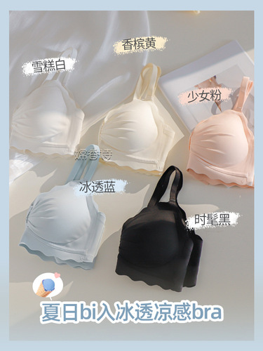 Seamless underwear for women with small breasts, new style  anti-sagging, secondary breast reduction, sexy bra set for girls, thin section