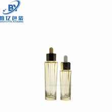 高端现货30ml小蜜蜂六角玻璃瓶50ml滴管精油瓶原液瓶精华素瓶粉底