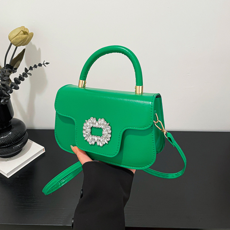 Bolso de hombro de moda con diamantes bolso cuadrado primavera y verano 2025 nuevo bolso de color caramelo bolso de tela extranjero