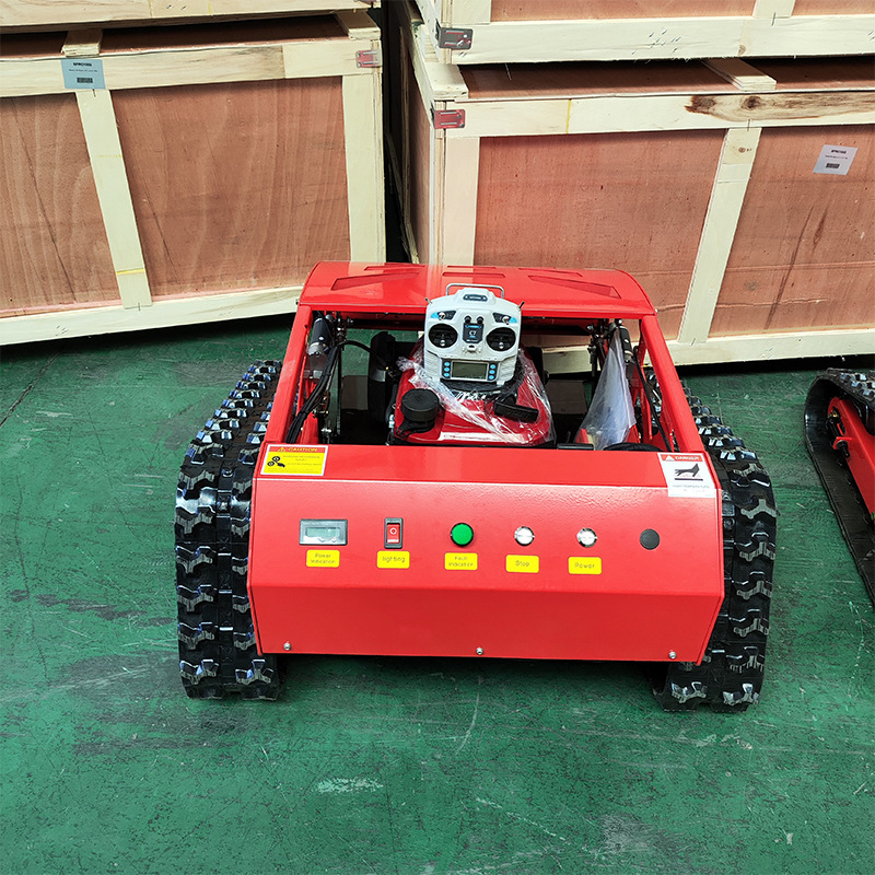 河坡除草远程遥控割草机 山坡开荒履带遥控剪草机 自走式除草机