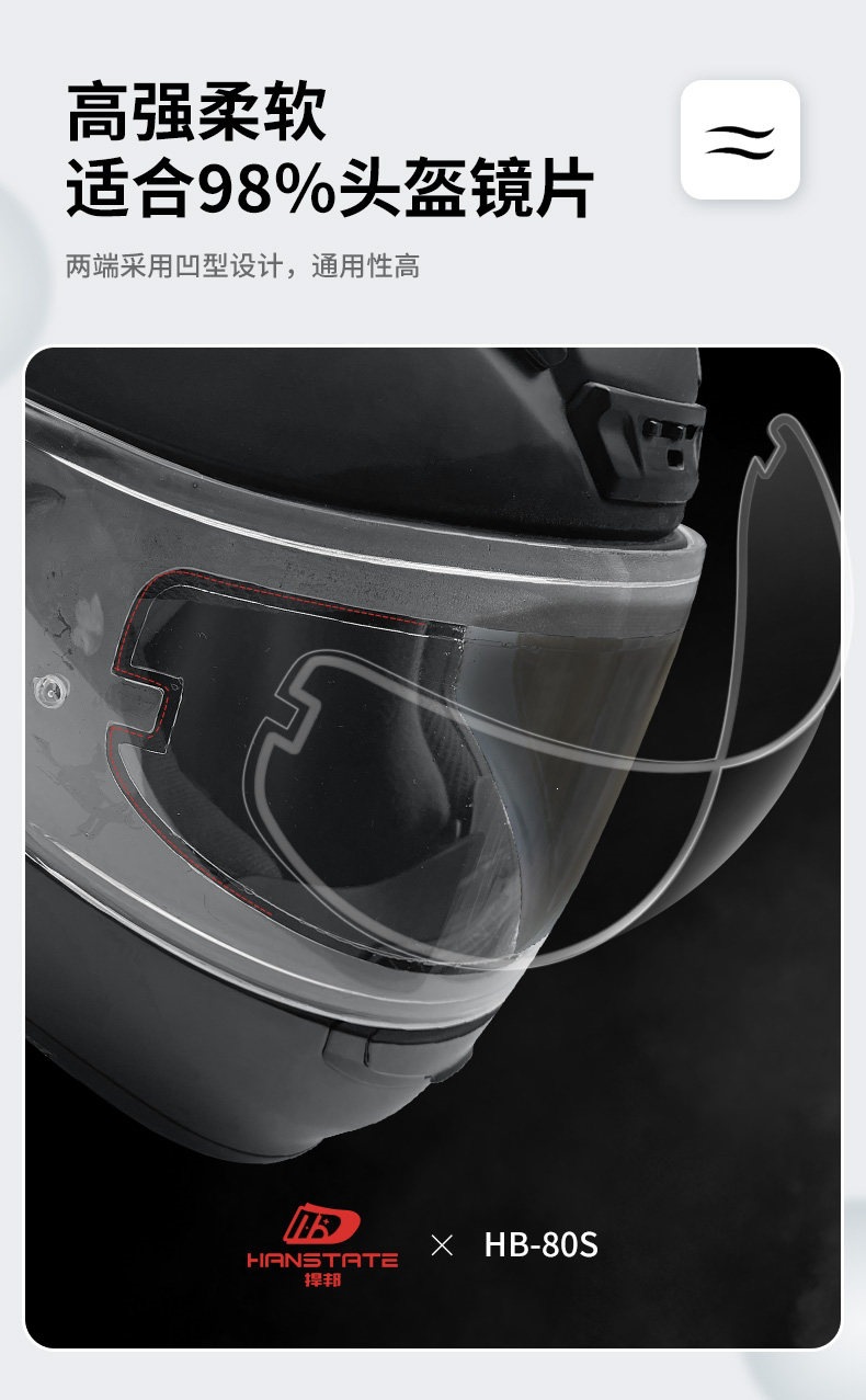 Suitable for HANSTATE anti-fog patch for motorcycle full-face helmets, universal anti-rain film for helmet visors to prevent fogging