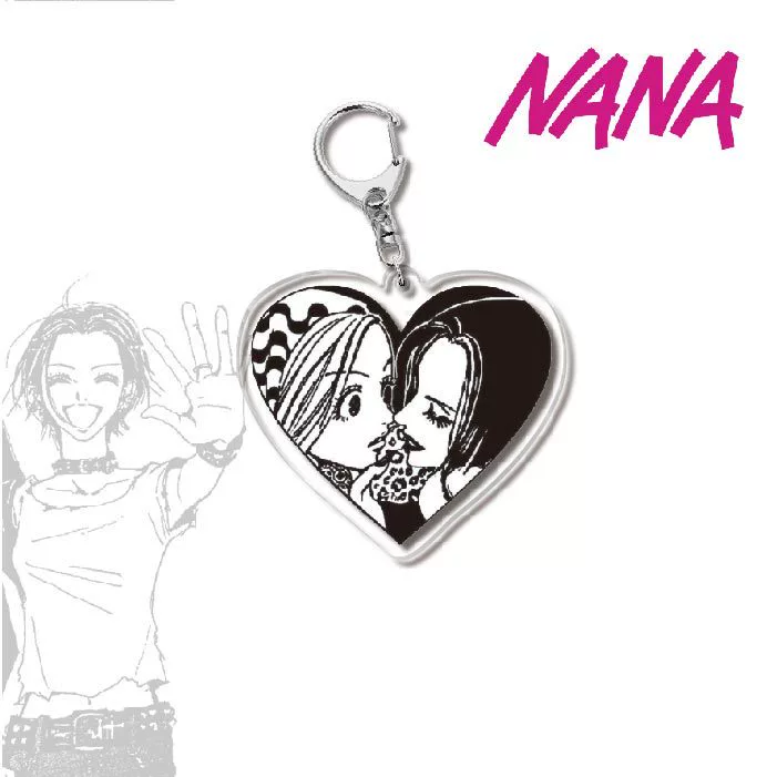 Keychain (NANA) double‑sided printed, translucent membrane, metal ring, assorted designs