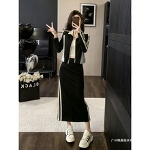 小香风套装裙女秋装搭配一整套高端欧货洋气时尚休闲半身裙两件套