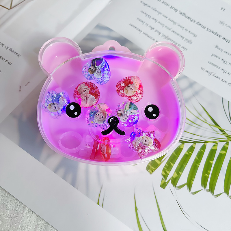 Glow-10 princess rings (bear-head gift box)