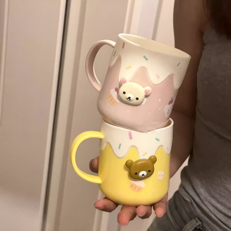 かわいいリラックマ洗面カップカップルうがいカップ家庭用高颜値歯磨きカップうがい学生寮カップ|undefined