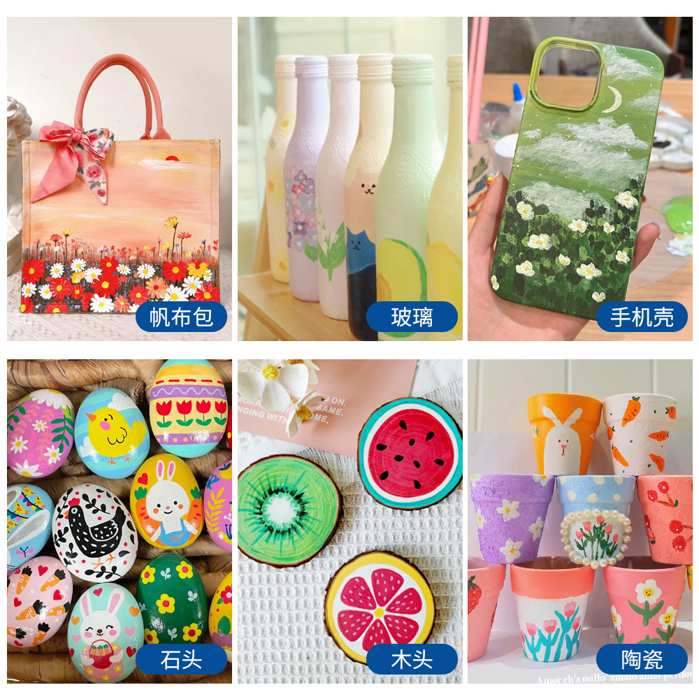 Doble cabeza gouache acrílico rotulador de cabeza redonda Doodle pen set pintura impermeable DIY de cerámica graffiti rotulador