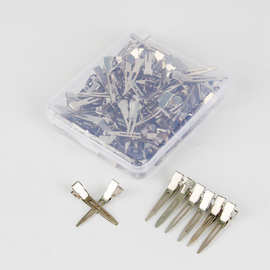 厂家直供美发夹子影楼手推波纹夹不锈钢定位夹子盒装鸭嘴夹子批发