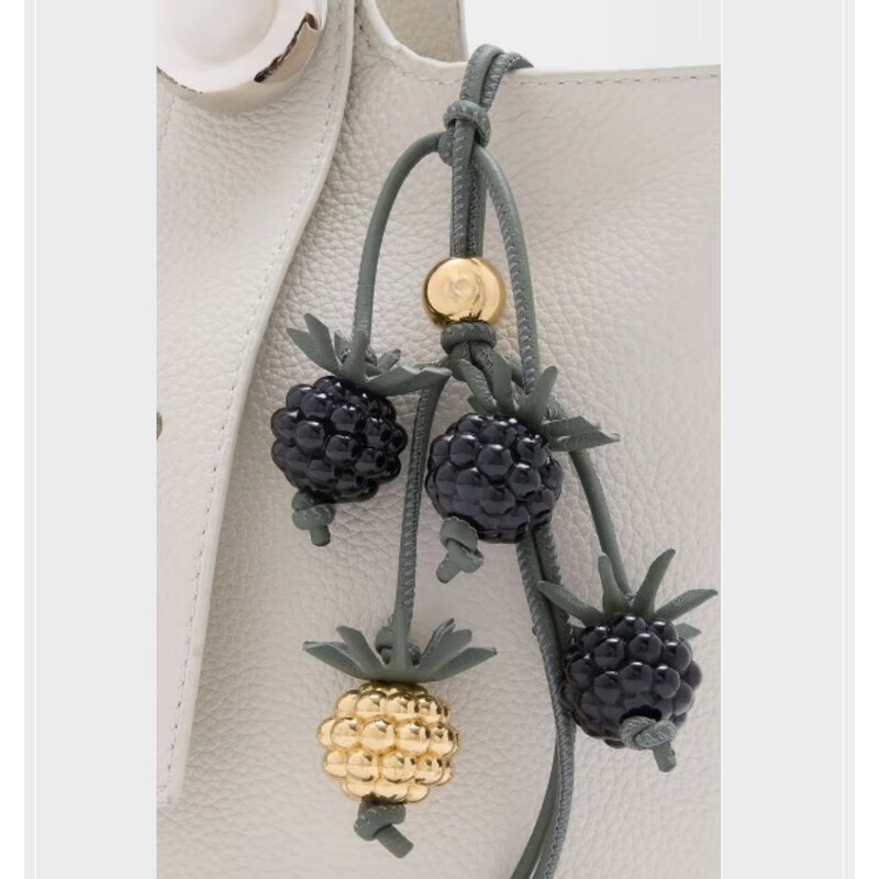 In-Stock Loewe Genuine Leather Raspberry Pendant and Acorn Charm Suitable for Loewe Bag Accessories, Genuine Leather Bag Charm