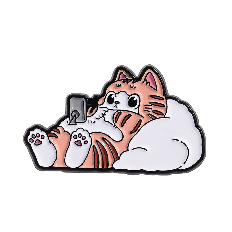 クロスボーダージュエリーかわいい動物ブローチ楽しいオレンジ猫デイリーシリーズ通勤スタイルバッジ服固定ピン|undefined