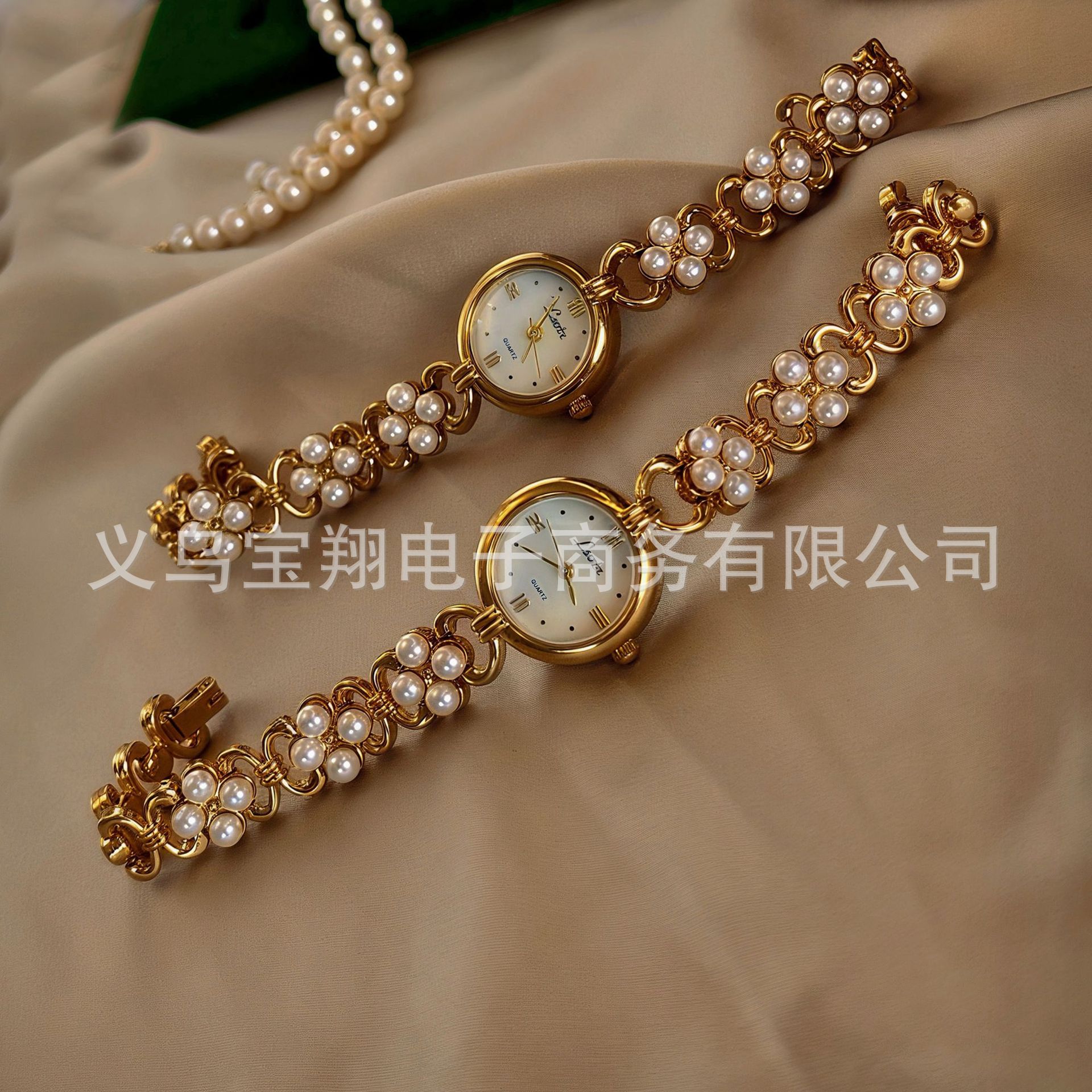 LSVTR nuevo Douyin venta caliente ventas directas de fábrica comercio exterior antiguo luz de lujo imitación perla pulsera reloj temperamento reloj femenino
