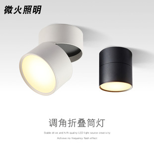 Open-mounted Downlight Folding Non-opening Household Living Room Ceiling led Ceiling Light Nordic-style Black Balcony Downlight
