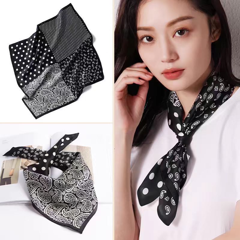 Verano bufandas de seda de cuello bufandas de seda 70 seda de imitación mujer flores de anacaju rojo retrógrado bufandas al por mayor