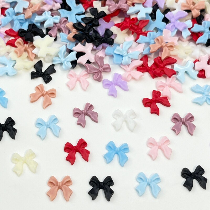 Bow Nail Art Accessories Wholesale Simple and Versatile Small Streamer Bow DIY Mobile Phone Case Nail Decorations
