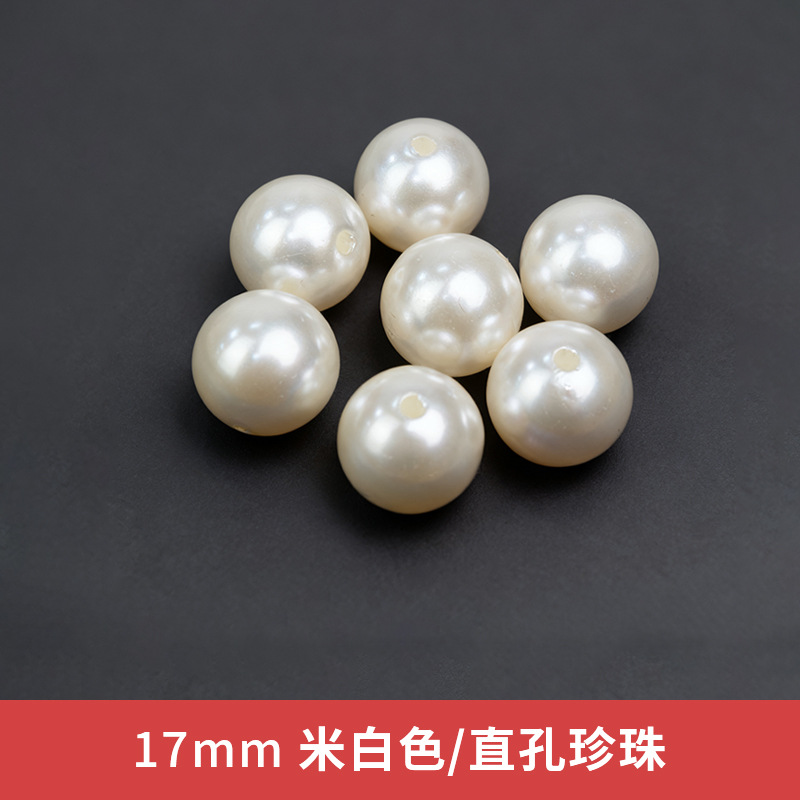 Cuentas sueltas de imitación de perla hechas a mano con agujeros, material de perla artificial de plástico, accesorios de cuentas de medio agujero para bricolaje