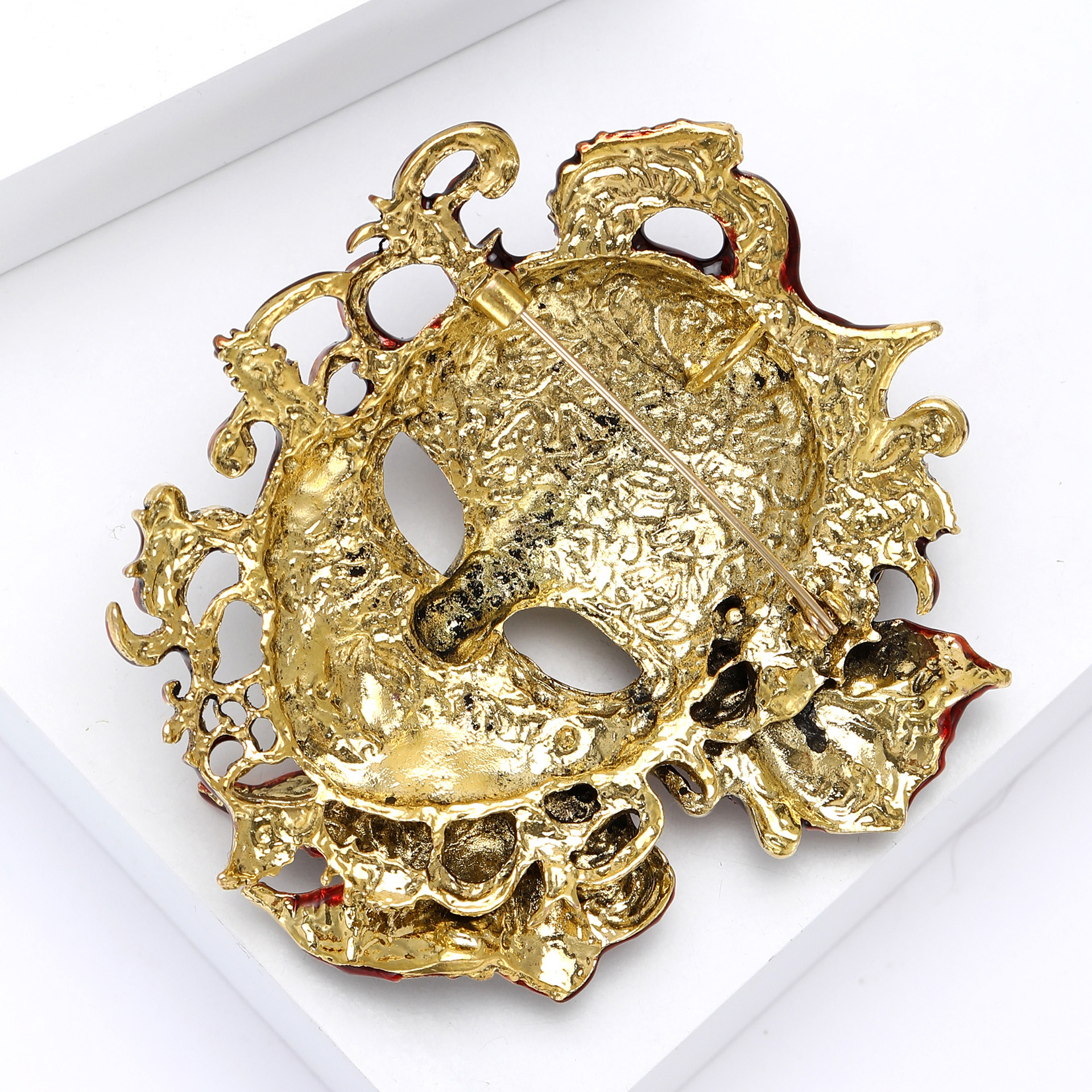 New Hot-Selling Fashion Creative Heavy-Duty Enamel Oil-Drip Carnival Mask Brooch Alloy Personality: Br4619