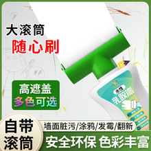 一件代发高遮盖大干透漆乳胶彩色硅藻泥自刷净味环保内墙水性漆旧