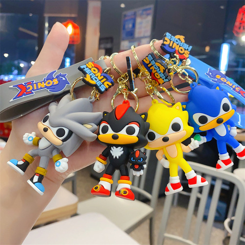 Cartoon Creative Cute Super Sonic Mouse Sonic Keychain Car Keychain Couple Bag Pendant Gift Wholesale