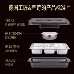 SSGP 飯盒食品級不鏽鋼日式便當盒 學生食堂午餐盤上班族保溫餐盒