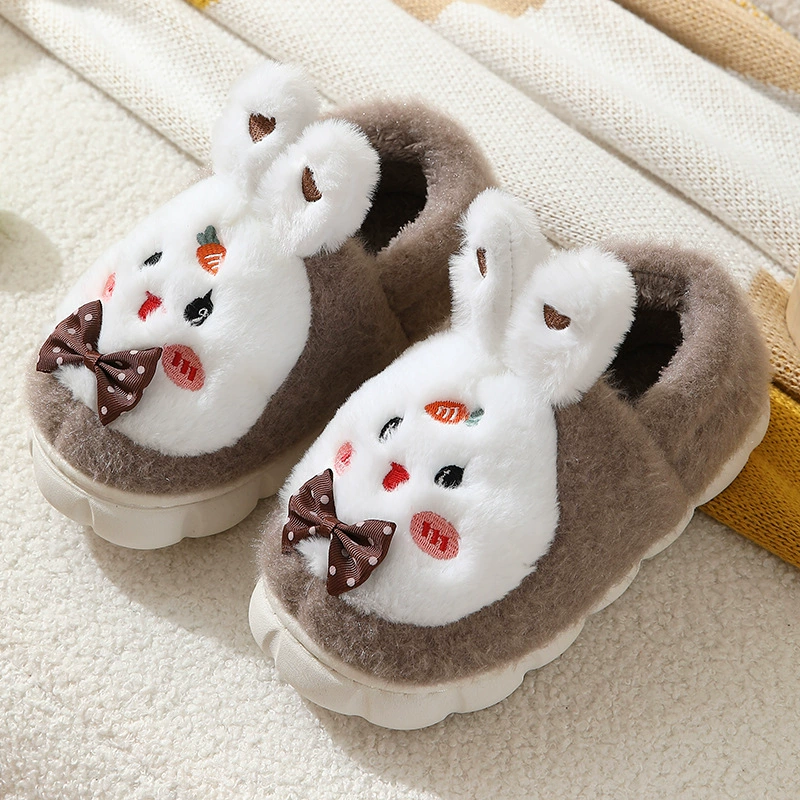 Детские теплые пушистые slippers мультяшные, демисезонная обувь для мальчиков на платформе, для подростков