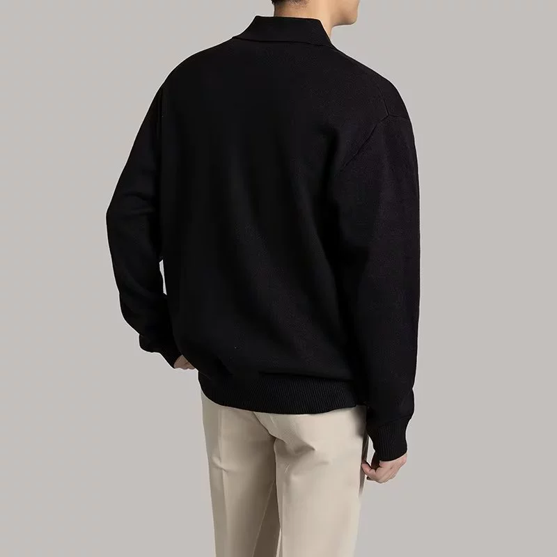 Knitted sweater with zipper, demi-season T-shirt, high-quality style, with a zipper, Korean style