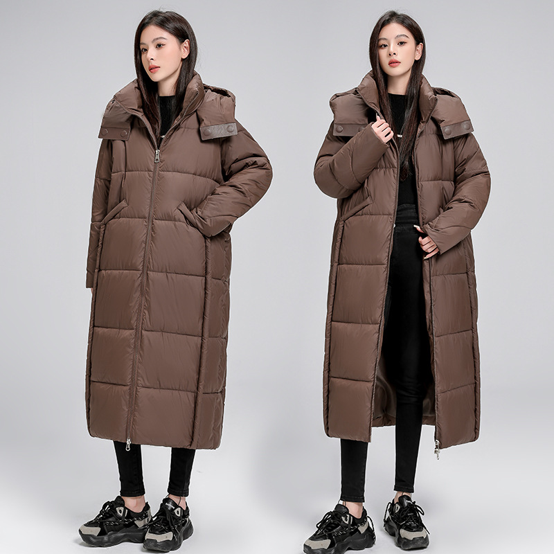 外贸羽绒棉服长款女冬2025年新款加厚大被子过膝韩系连帽外套