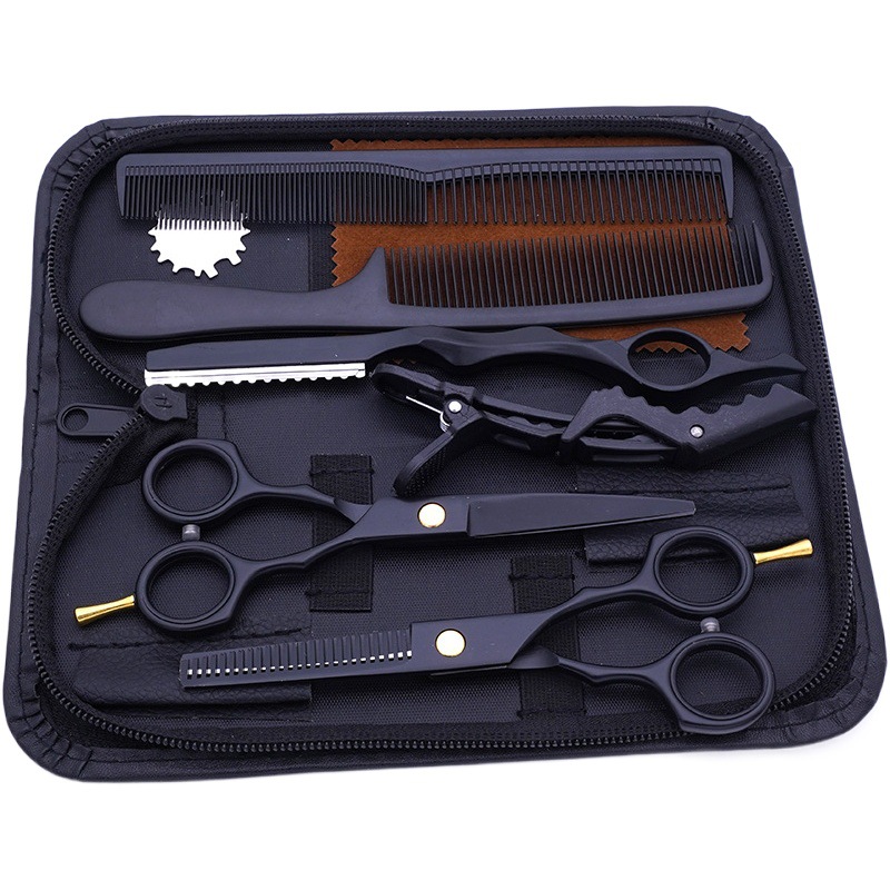 Directo de fábrica de 6 pulgadas de acero inoxidable tijeras de pelo profesional estilista tijeras planas fleco fino tijeras de dientes