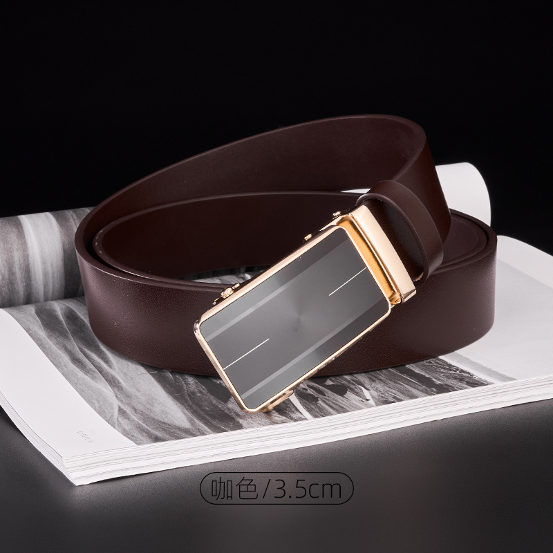 高級ビジネスベルト男性高級感トップ層牛革ベルト男性ファッションファッション男性自動バックル本革