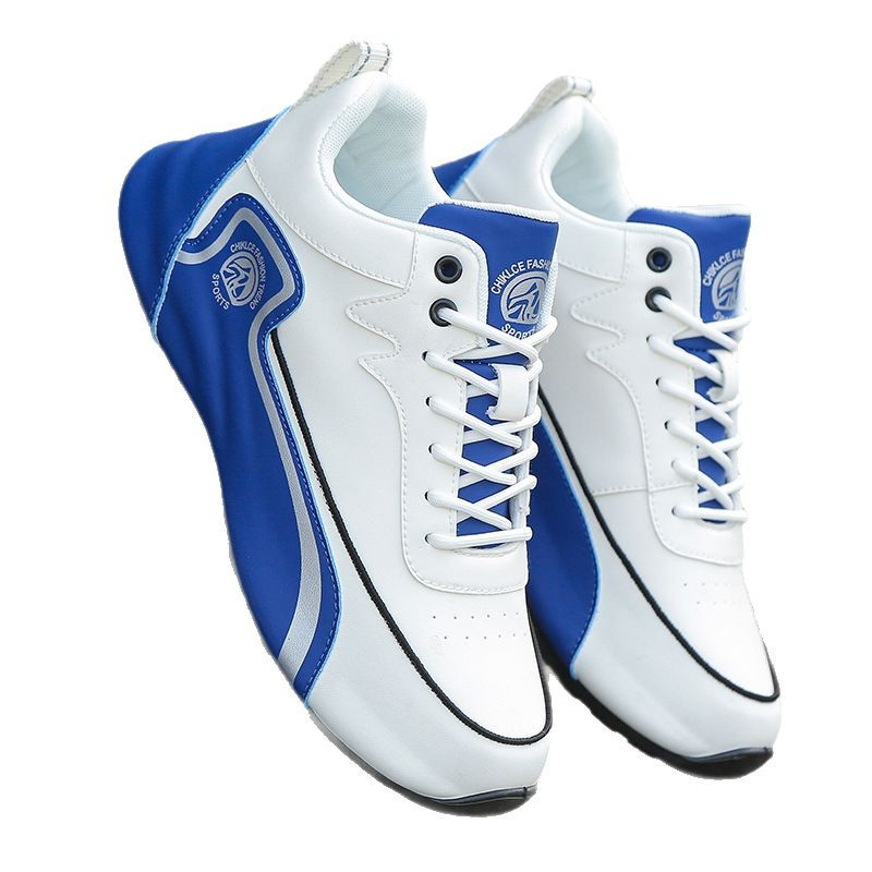 Herren-Rennschuhe – Klassische weiße und blaue, bequeme Freizeitschuhe, leichte und atmungsaktive Sportschuhe mit gesticktem Logo_voghion.com