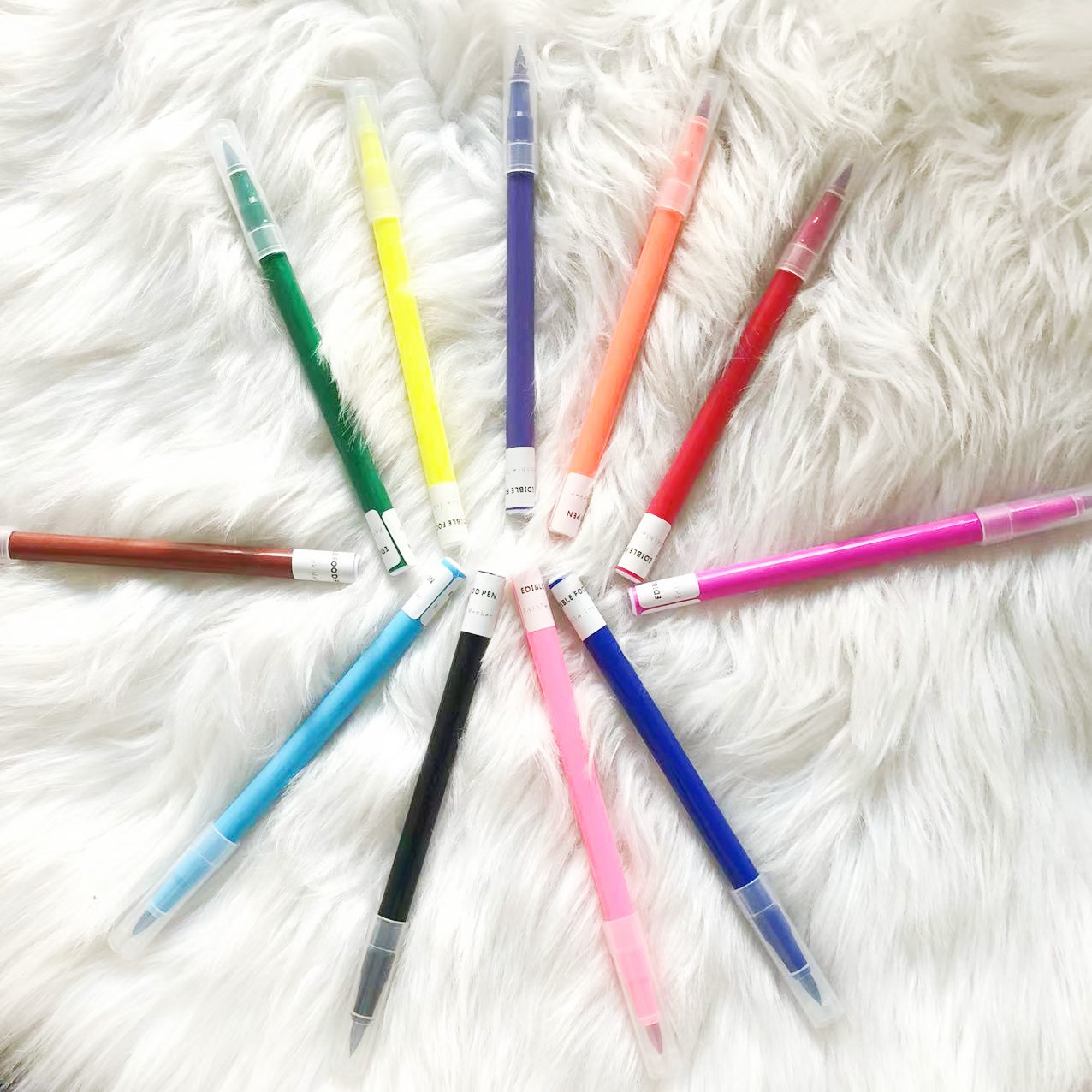 Pigmento pluma color pintura gancho DIY pintado a mano solo 12 colores pastel Topper