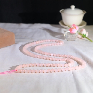 Boutique Hetian Jade Lotus Root Starch Pearl Round Jade Run Necklace Human Heart Realm Far from Epocene Practice Deep Heart Permanent Good Will Hold