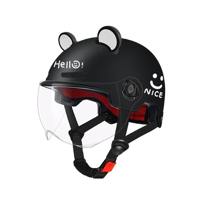 Motorcycle Safety Supplies: National Standard 3C Certified Electric Vehicle - new-national-standard-black-short-transparent-free-cute-ears-one-size-fits-all