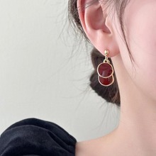 S925���������¸��žƺ�ɫ����Ůins���ﶬ��ٴ����ʶ�������Ʒ