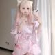 Pure desire to seduce women's sexy underwear sexy deep V flower fox dream two-dimensional cardigan Japanese kimono uniform suit