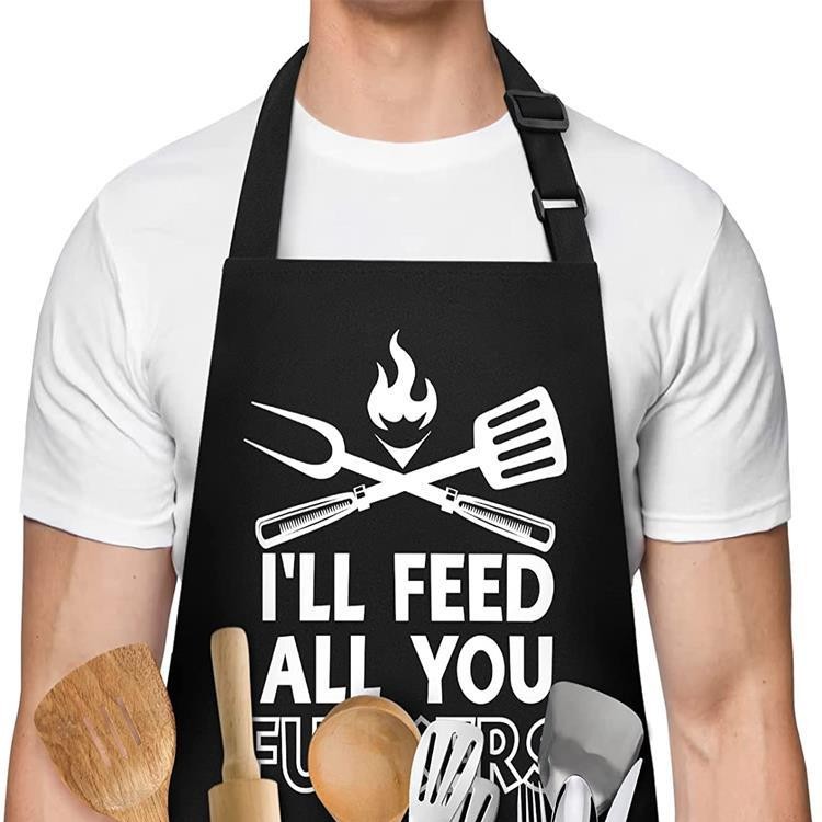 Fábrica al por mayor Amazon transfronterizo carta Halter delantal restaurante barbacoa publicidad al aire libre delantal verano logotipo impreso