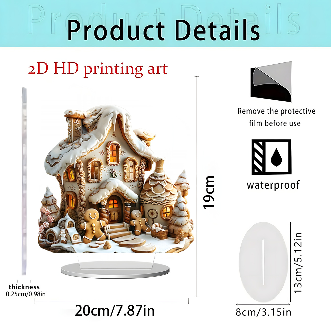 Nuevos productos transfronterizos Navidad Nochebuena Navidad Apple decoración decoración de escritorio decoración de Año Nuevo 2D acrílico