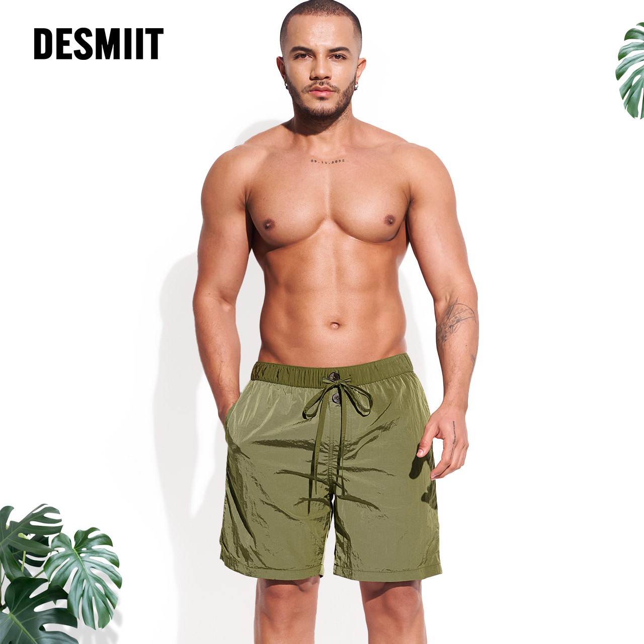 Of Desmiit Loose Beach Pants Men's Quick-drying Casual Swim Trunks B4356