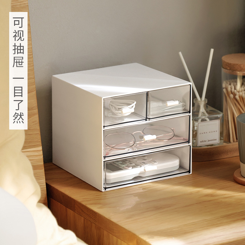 デスクトップ収納ボックス引き出し式オフィス寮文房具化粧品多層機能整理収納ボックス
