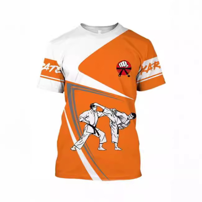 3D PrinTing Men's KaraTe T-shirT Muay Thai TaekwonDo PaTTern T-shirT ChilDren's ShorT Sleeve Fashion Hip Hop Tees Tops