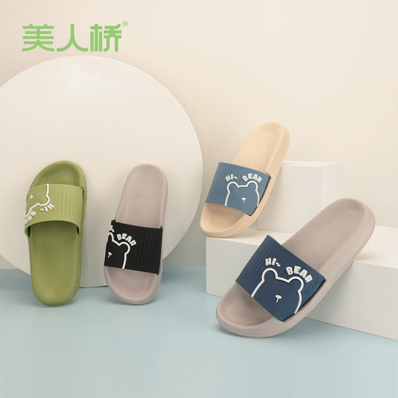 美人桥 Cartoon slippers for men and women, slide, for teenagers, family style, wholesale
