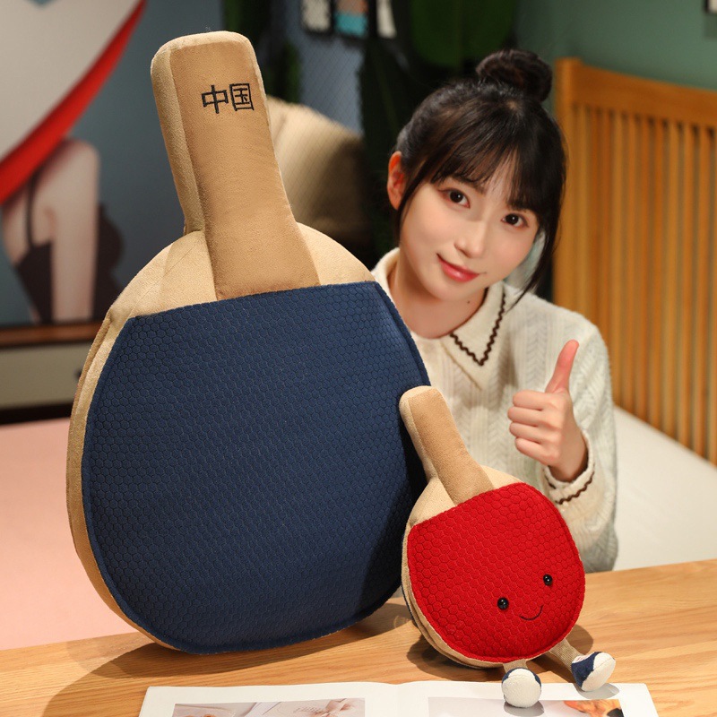 Simulación de tenis de mesa juguetes de peluche padres-hijos juegos interactivos muñecas de tela sofá almohada apoyos de disparo